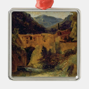 Mill in the valley near Amalfi, 1829 Metal Ornament