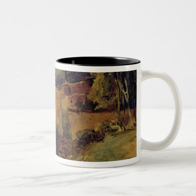 Mill in the valley near Amalfi, 1829 Two-Tone Coffee Mug (Right)