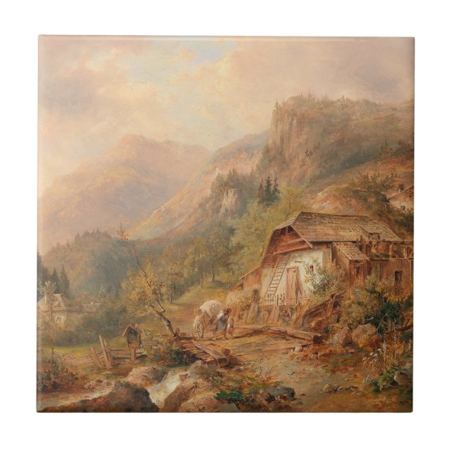 Mill near Steierling, Upper Austria Emil Barbarini Ceramic Tile (Front)
