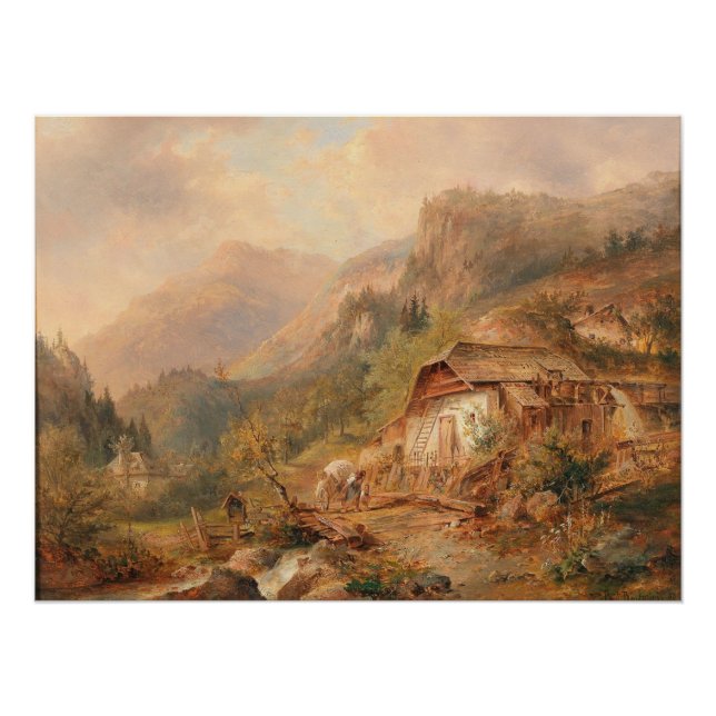 Mill near Steierling, Upper Austria Emil Barbarini Poster (Front)