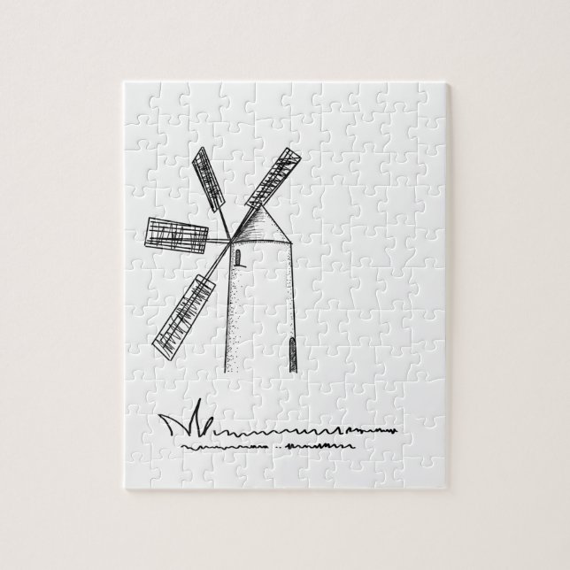 mill on white background jigsaw puzzle (Vertical)