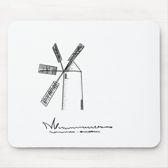 mill on white background mouse pad (Front)