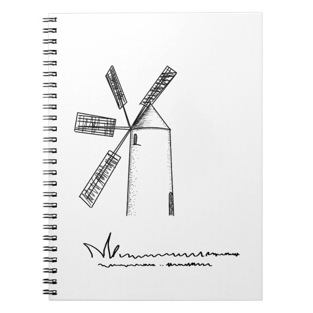 mill on white background notebook (Front)
