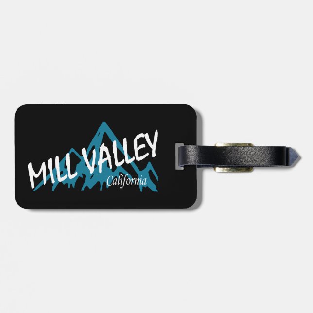 Mill Valley California Mountains Luggage Tag (Back Horizontal)