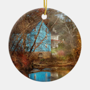 Mill - Walnford, NJ - Walnford Mill Ceramic Ornament