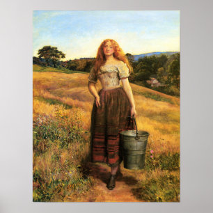 Millais - The Farmer's Daughter Poster