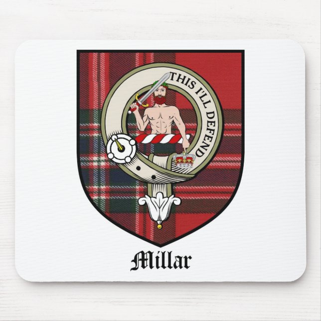 Millar Clan Crest Badge Tartan Mouse Pad (Front)