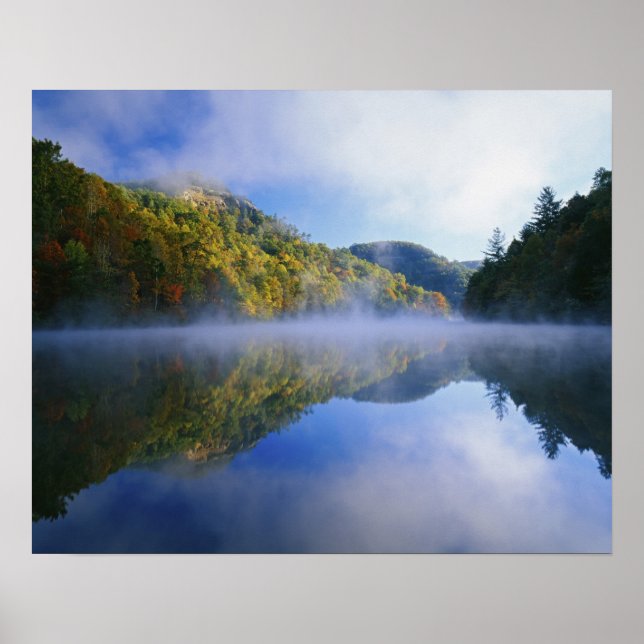 Millcreek Lake and autumn colours at sunrise, Poster (Front)