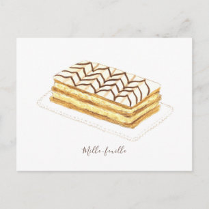 Mille-feuille pastry postcard