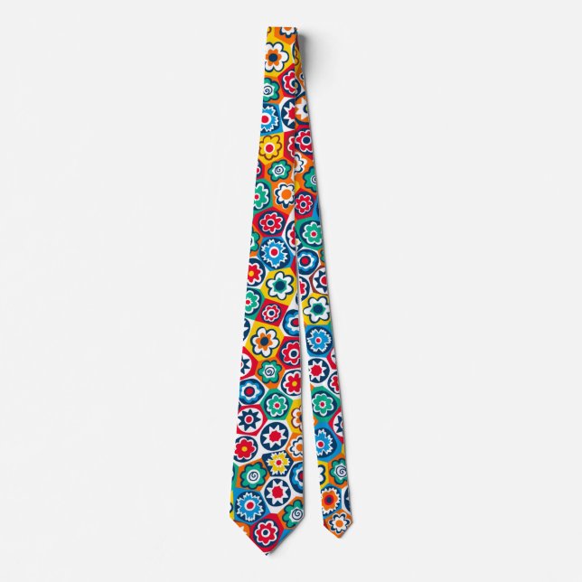 Mille Fiori Patterned Neck Tie (Front)