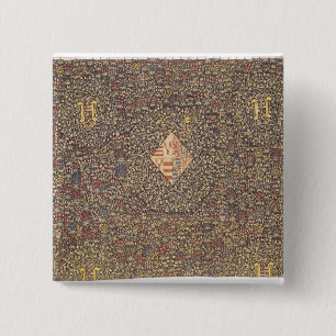 Mille fleurs with the coat of arms of 15 cm square badge
