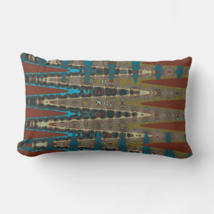 Millefiori Mosaic Boho Southwestern Zigzag Lumbar Cushion
