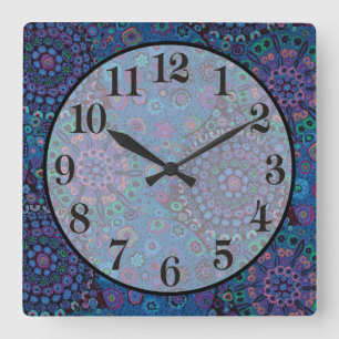 Millefiori Square Wall Clock