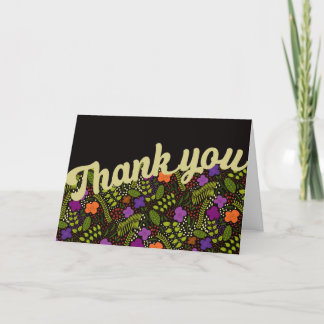 Millefleur Stylised Flowers Bold Tones Thank You Card