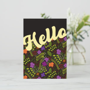 Millefleur Stylised Flowers Hello Thinking of You Card