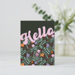 Millefleur Stylised Flowers Hello Thinking of You Postcard