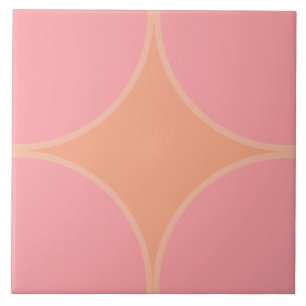 Millenial pink and apricot peach quarter circle ceramic tile
