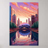 Millenium Park Chicago Illinois Art vintage travel