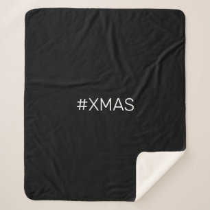 Millennial Chic Xmas Black And White Pattern Sherpa Blanket