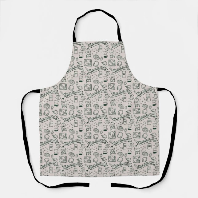 Millennial Dad Doodle Banner Father's Day Gift Apron (Front)