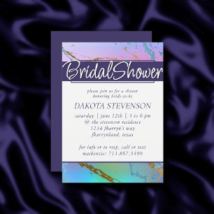 Millennial Marble   Playful Ombre Bridal Shower Invitation