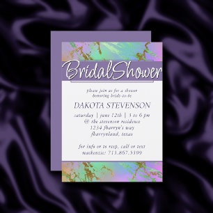 Millennial Marble   Playful Ombre Bridal Shower Invitation