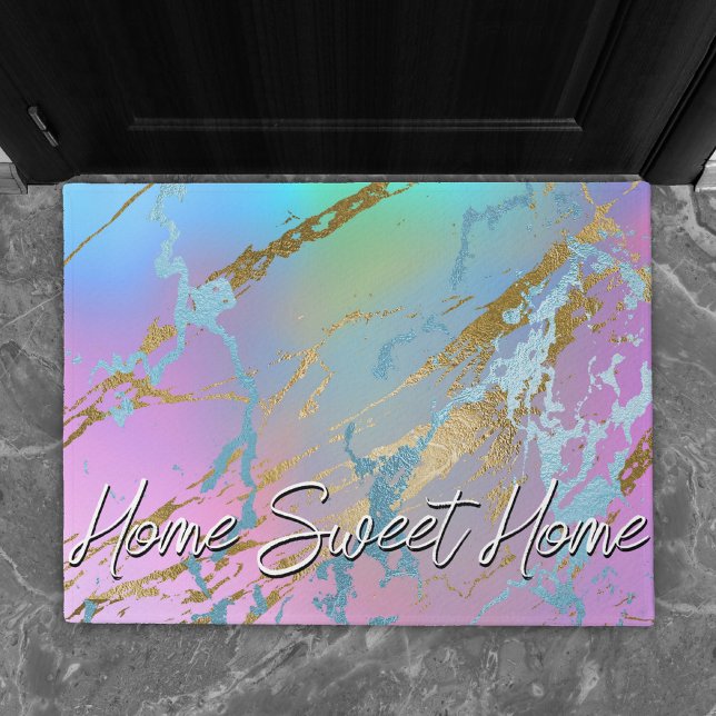 Millennial Marble | Playful Rainbow Ombre Welcome Doormat (Creator Uploaded)