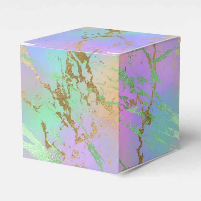 Millennial Marble | Playful Rainbow Pastel Ombre Favour Box (Front Side)