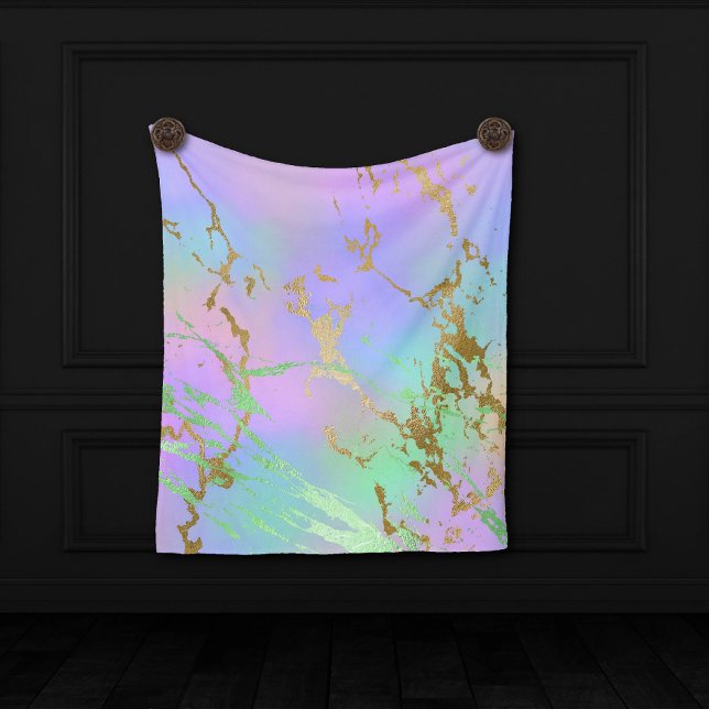 Millennial Marble | Playful Rainbow Pastel Ombre Fleece Blanket (Creator Uploaded)