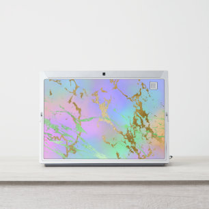 Millennial Marble Playful Rainbow Pastel Ombre HP Laptop Skin