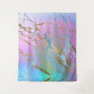 Millennial Marble   Playful Rainbow Pastel Ombre Tapestry