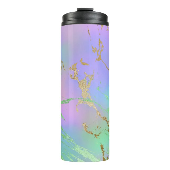 Millennial Marble | Playful Rainbow Pastel Ombre Thermal Tumbler (Front)