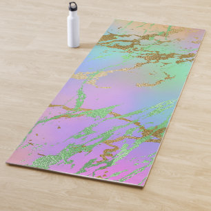 Millennial Marble Playful Rainbow Pastel Ombre Yoga Mat