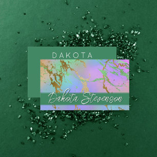 Millennial Marble Rainbow Pastel Ombre Branding Business Card