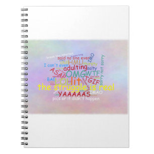Millennial Phrases - Word Swag - Generation Y Notebook