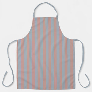 Millennial Pink And Ice Blue Colour Block Stripes  Apron