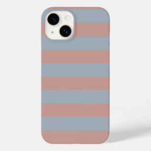 Millennial Pink And Ice Blue Colour Block Stripes  Case-Mate iPhone 14 Case