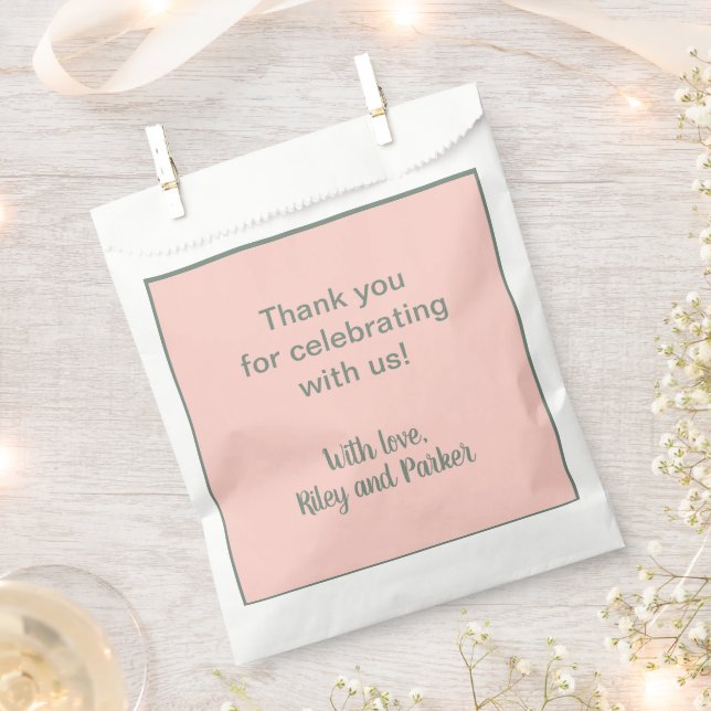 Millennial Pink and Sage Favour Bag (Clipped)