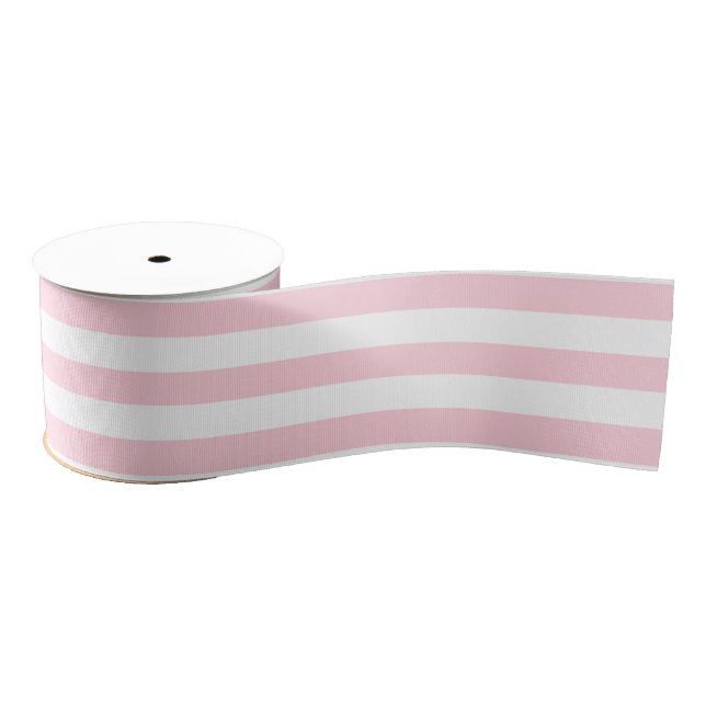 Millennial Pink and White Stripes Grosgrain Ribbon (Spool)