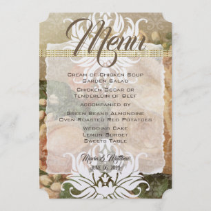 Millennial Pink Rose Gold Photo Wedding Menu