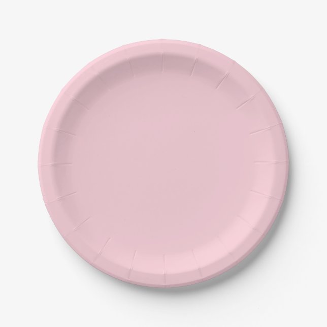 Millennial Pink Solid Colour Paper Plate (Front)