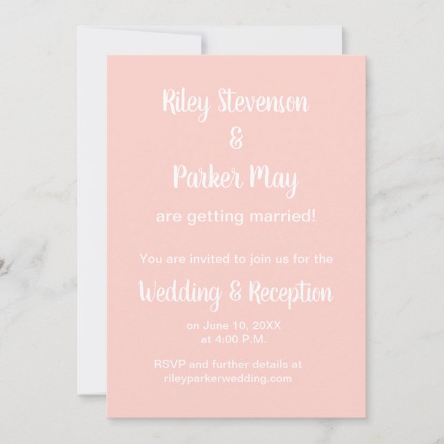 Millennial Pink Wedding Invitations (Front)