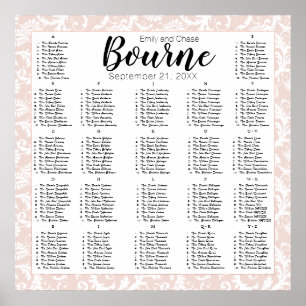 Millennial Pink Your Photo Wedding Seating Chart