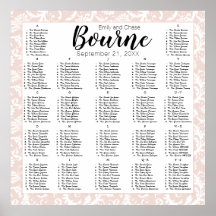 Millennial Pink Your Photo Wedding Seating Chart