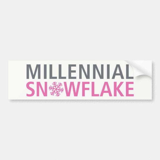 Millennial Snowflake Bumper Sticker (Front)