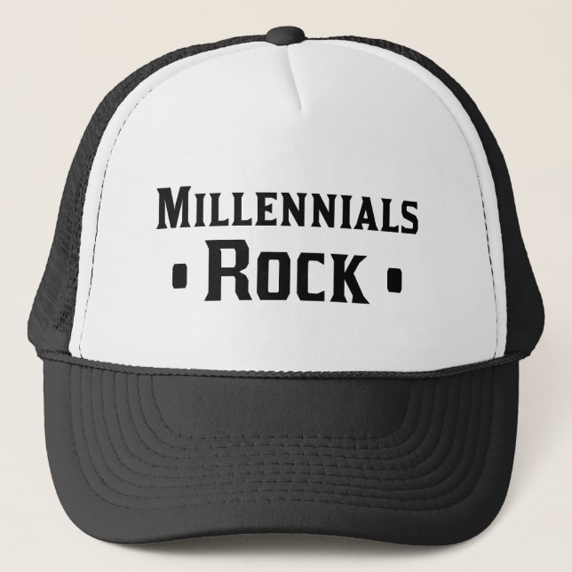 Millennials Rock Trucker Hat (Front)