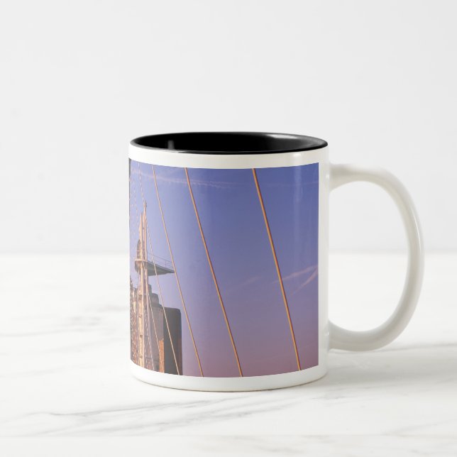 Millennium Bridge, Lowry Centre, Salford Two-Tone Coffee Mug (Right)
