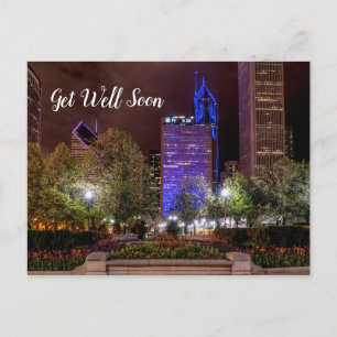 Millennium Park Spring Season Night Get Well Soon Postcard