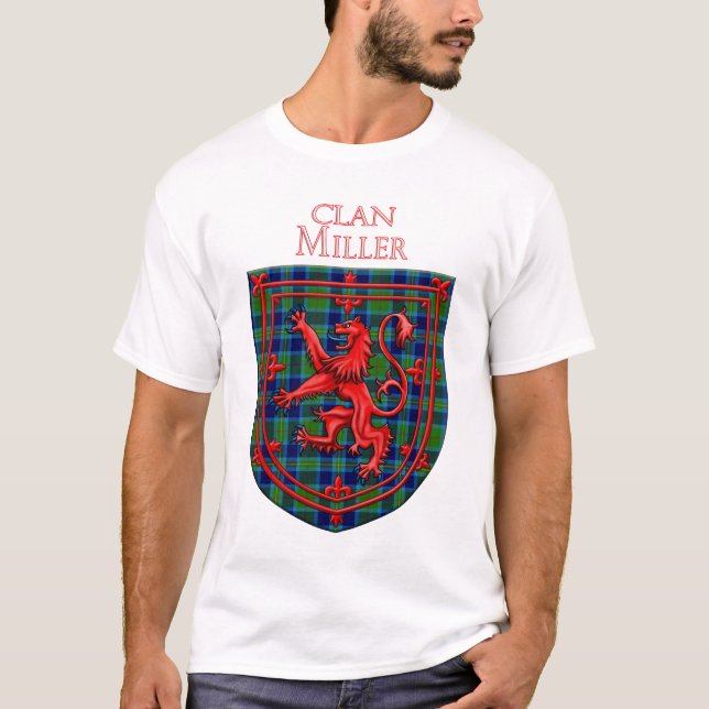 Miller Tartan Scottish Plaid Lion Rampant T-Shirt (Front)
