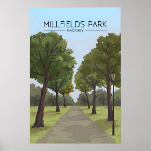 Millfields Park Hackney London Travel Poster